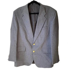 David Taylor Gray 2 Buttons Jacket Blazer Suit Mens Size 42R Pocket